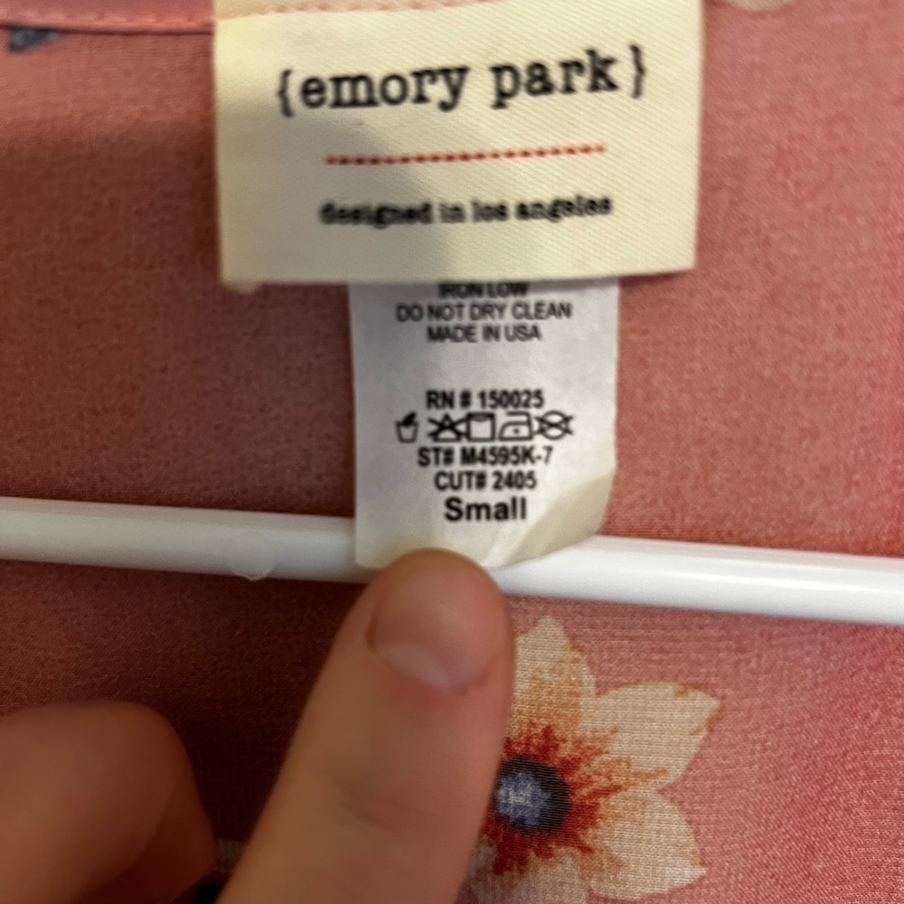 2/$30 Emory Park - Pink Floral Kimono Tunic Size S NWT - Picture 5 of 5